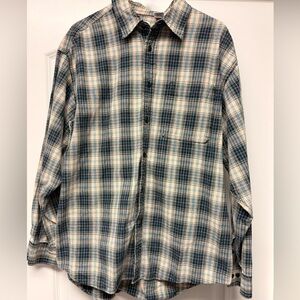 GAP Blue and Cream Plaid Men's Shirt